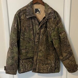 Vintage 10x Fleece Lined Treebark Camo Jacket